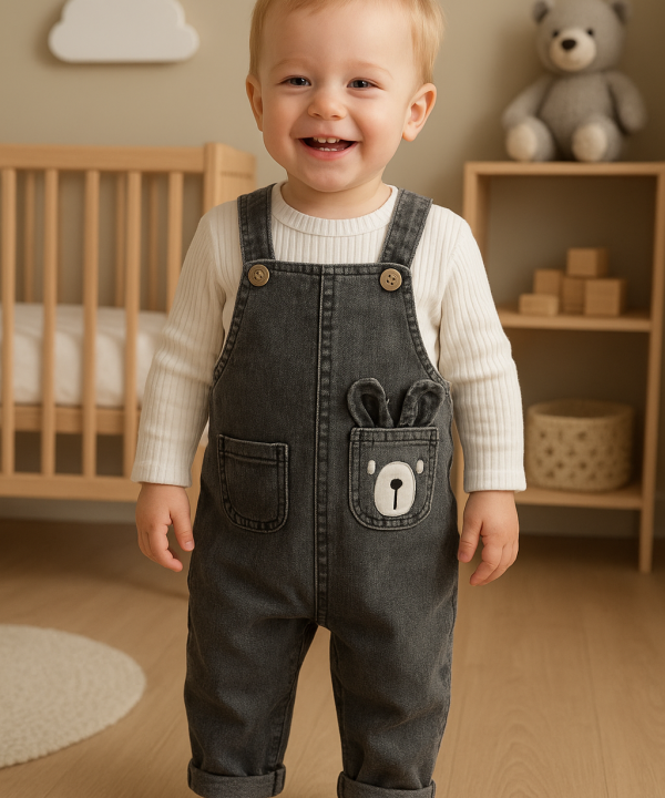 🖤 Salopette Jean Bébé – Style & Confort 🖤